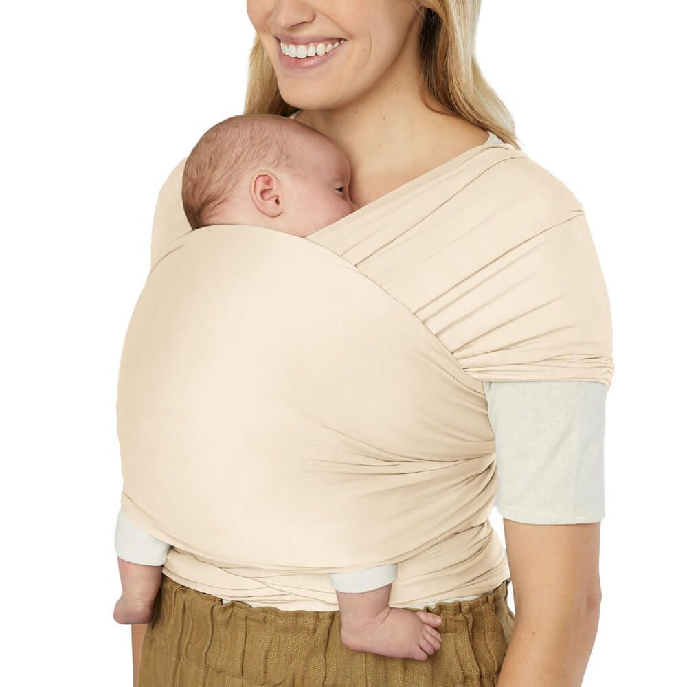 Cream Aura Sustainably Sourced Knit Baby Wrap