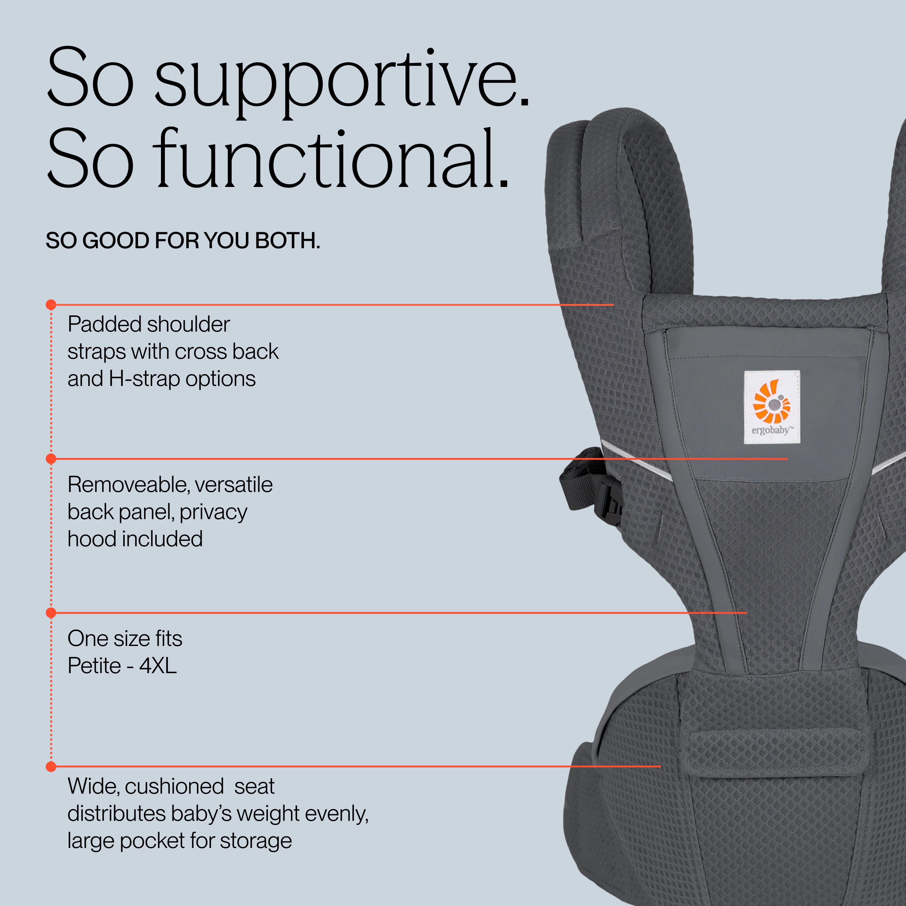 Graphite Grey Alta Hip Seat Baby Carrier