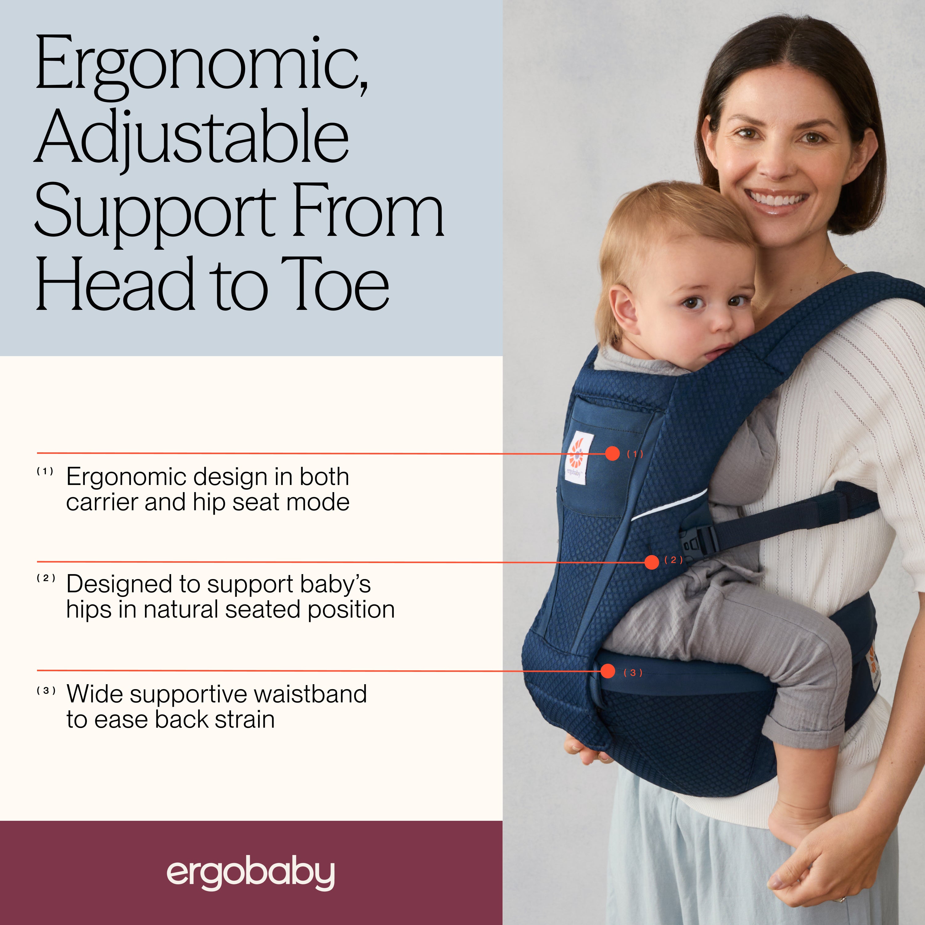 Midnight Blue Alta Hip Seat Baby Carrier