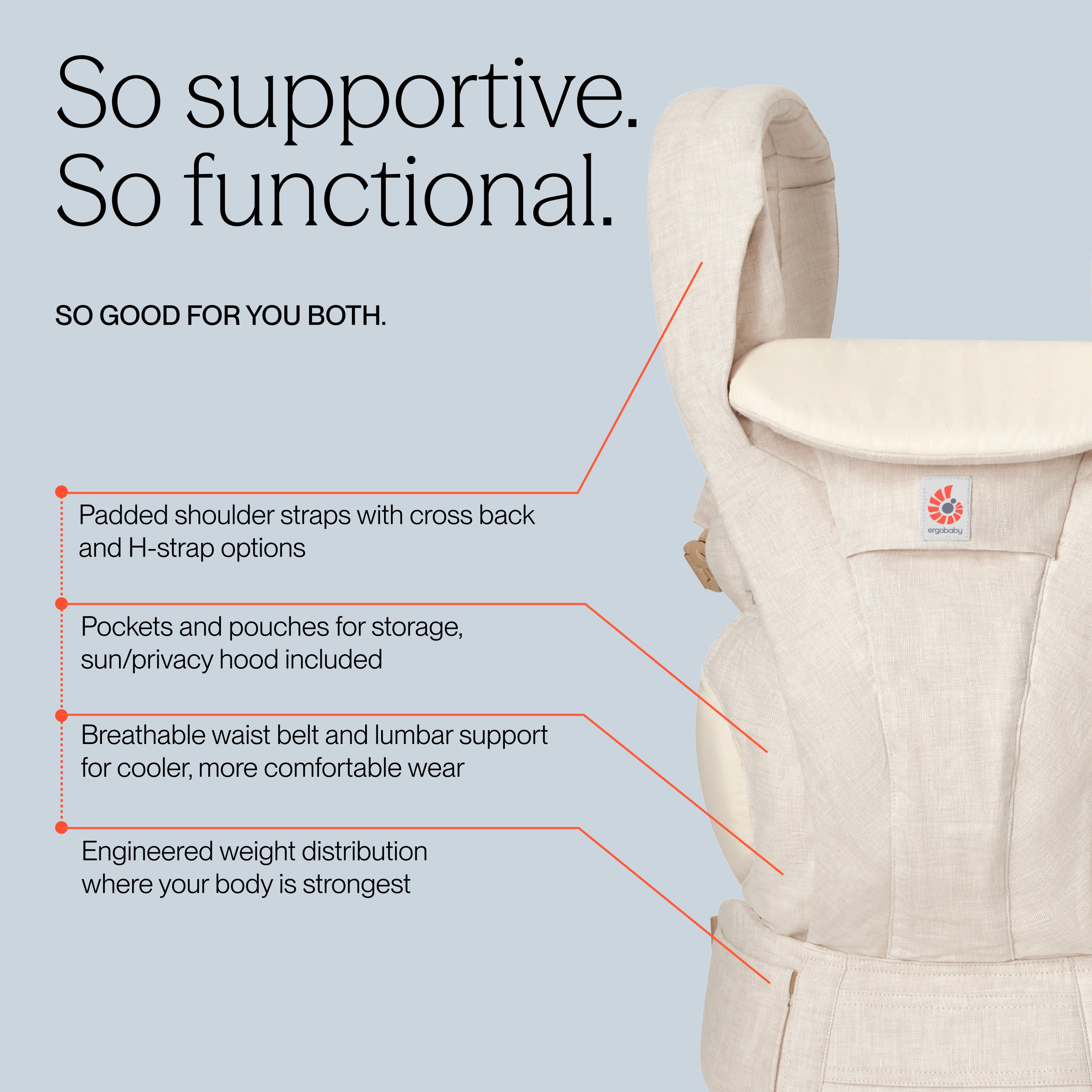 Natural Linen Ergobaby Omni Deluxe All in One Linen Baby Carrier