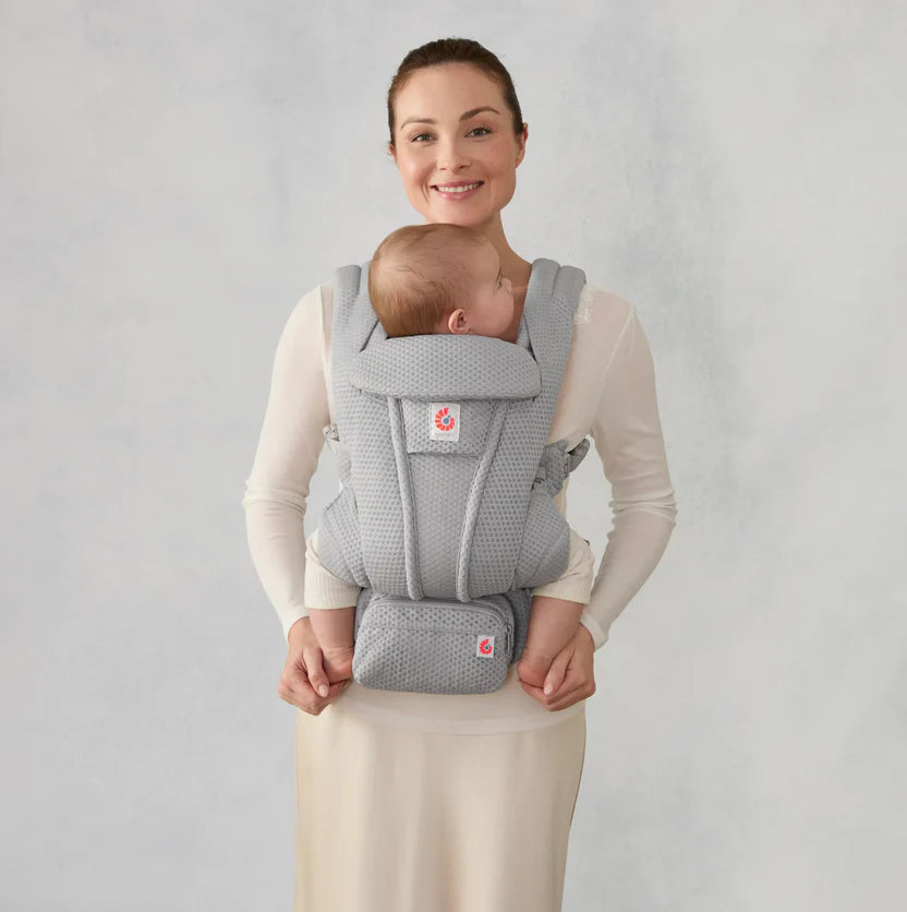 Pearl Grey Ergobaby Omni Deluxe All in One Mesh Baby Carrier