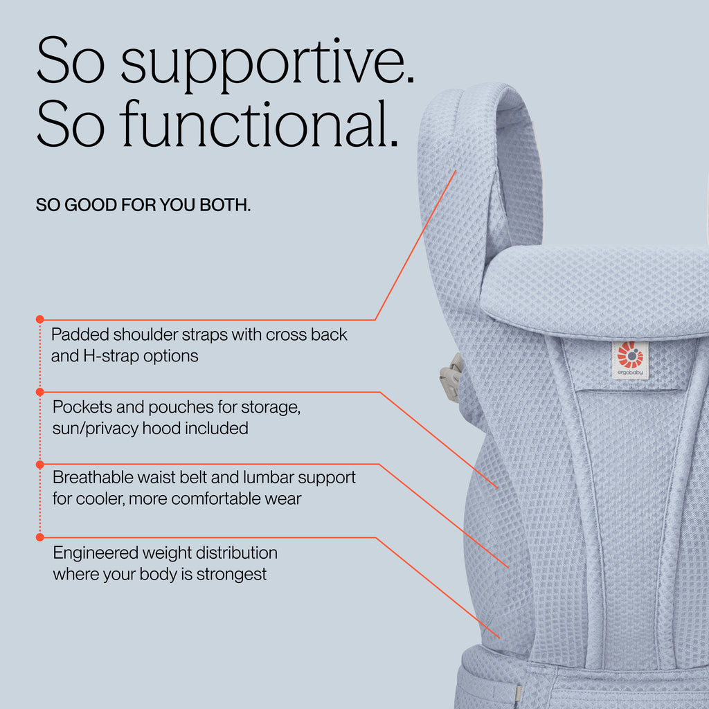 Omni Deluxe Mesh Baby Carrier - Serene Blue