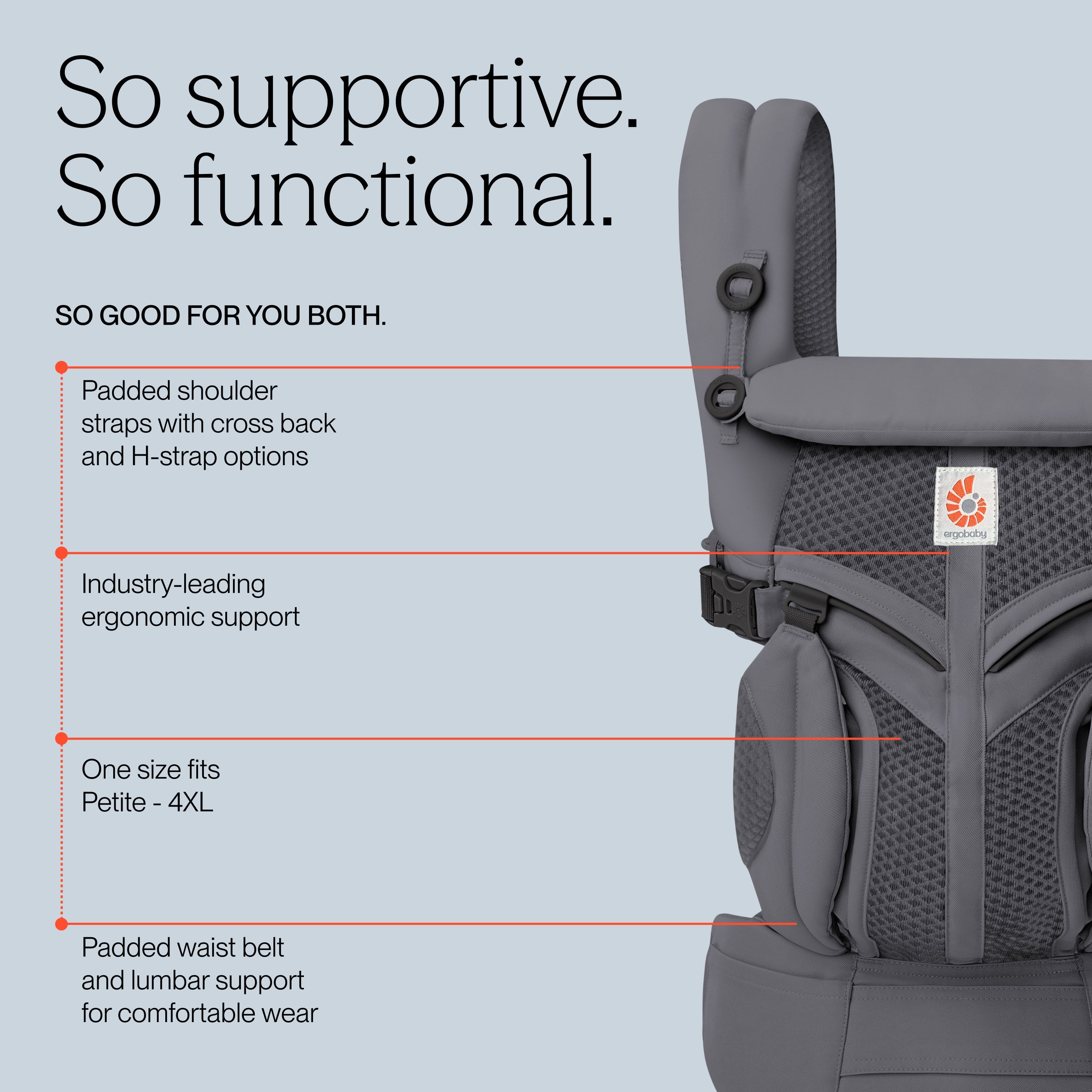 Omni Classic Mesh Baby Carrier - Charcoal Grey
