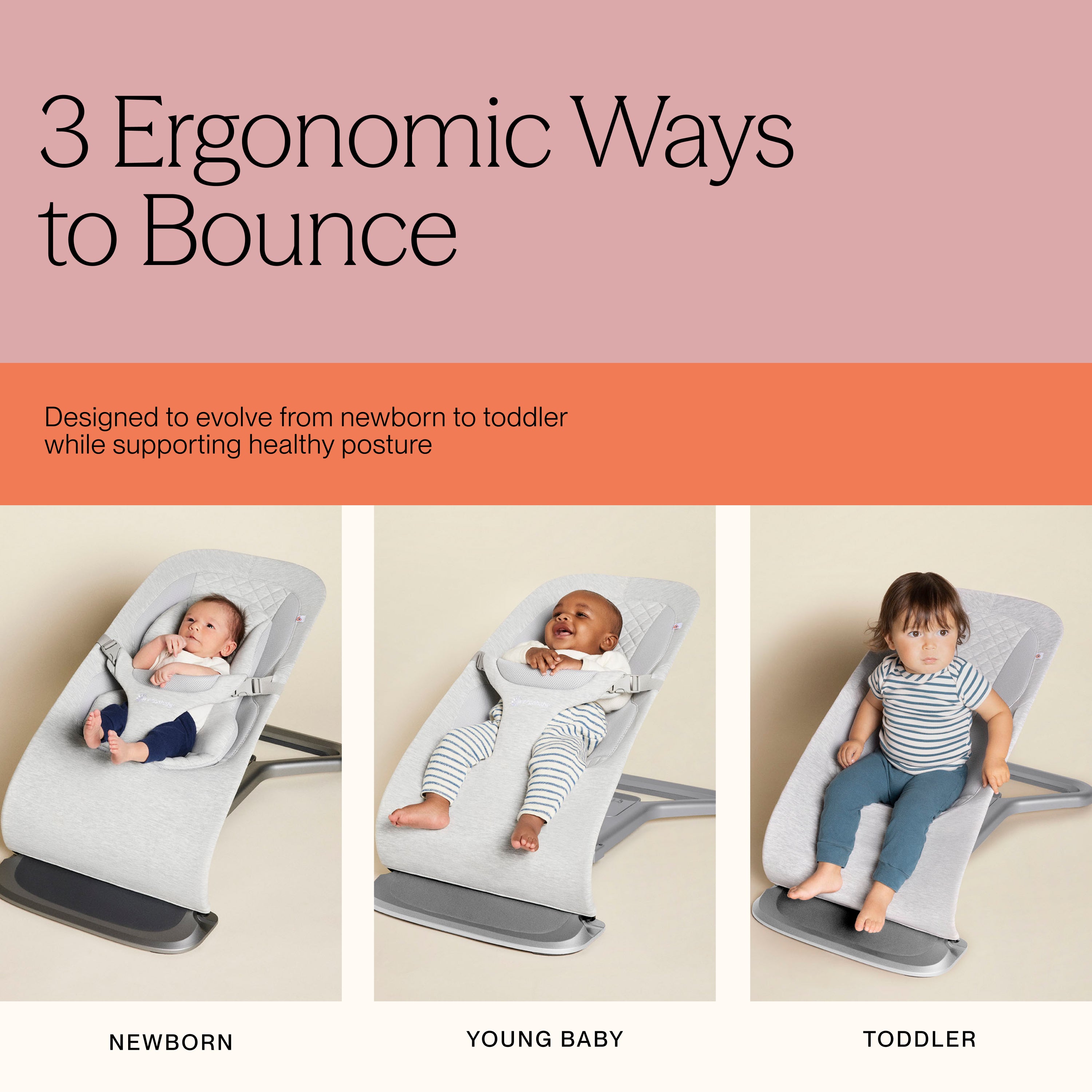 Cream Mesh Evolve 3 in 1 Bouncer