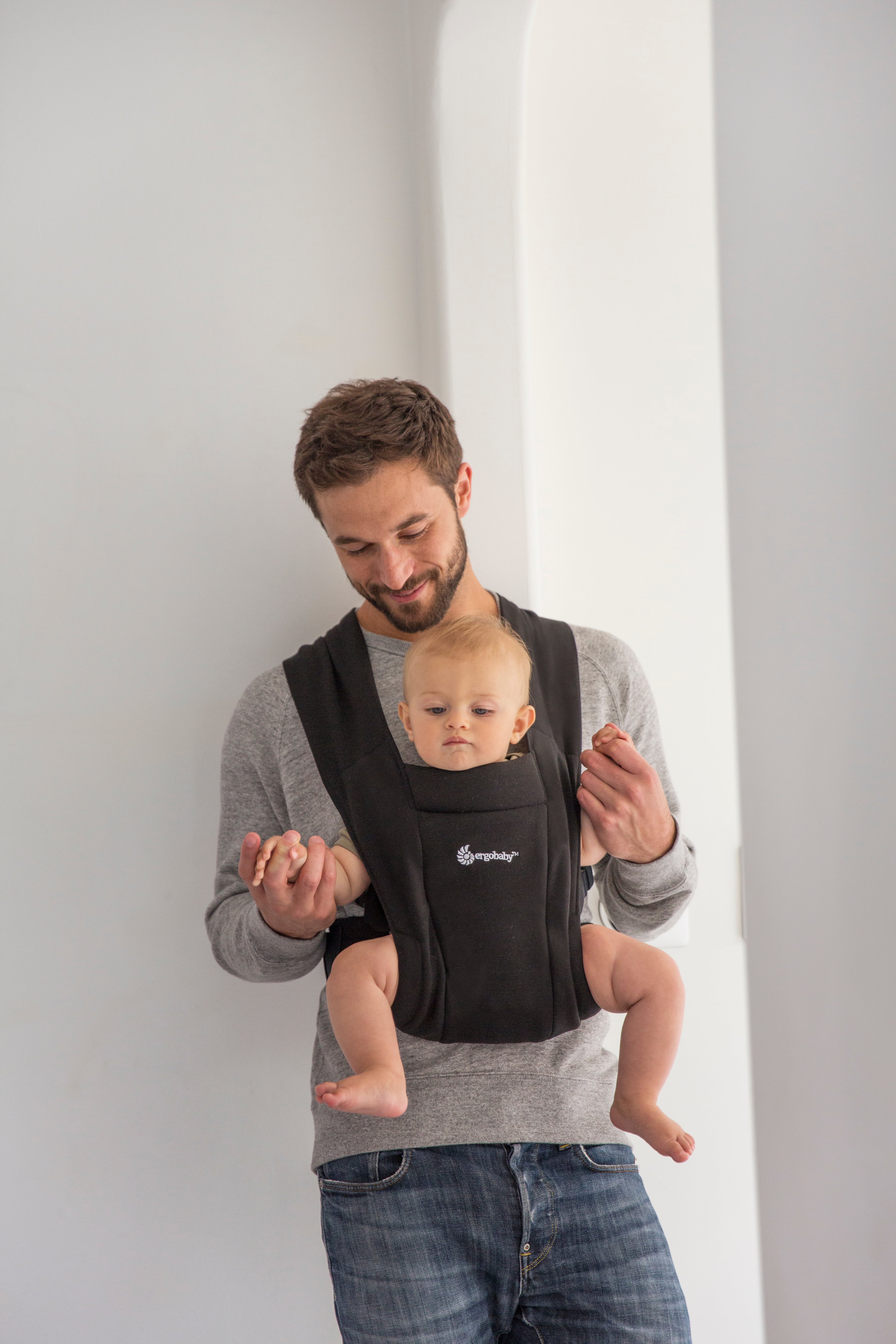 Pure Black Embrace Newborn Carrier