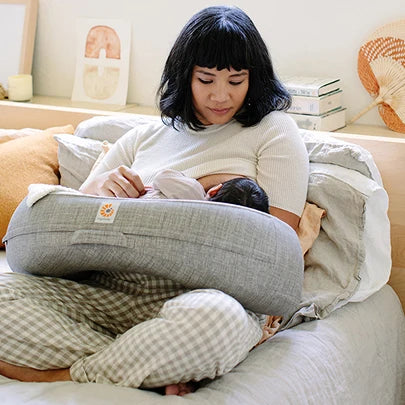Natural Curve Nursing Pillow - Heather Grey