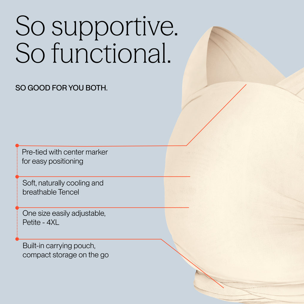 Cream Aura Sustainably Sourced Knit Baby Wrap