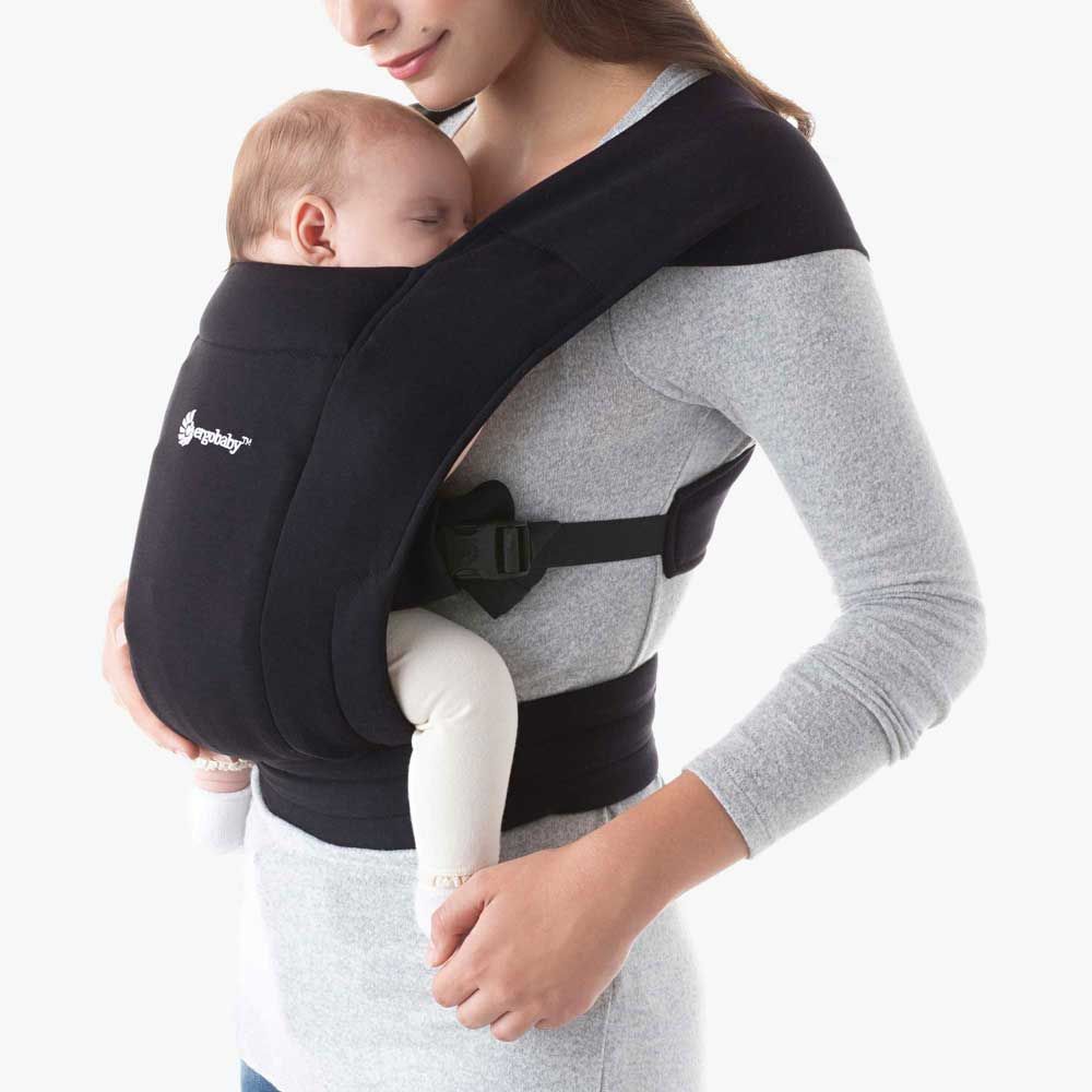 Pure Black Embrace Newborn Carrier
