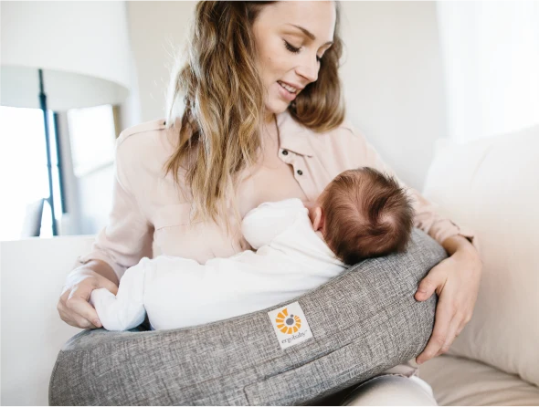 Natural Curve Nursing Pillow - Heather Grey